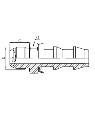 16711-PO JIC MALE 74° КОНУСНЫЙ ФИТИНГ БЕЗ РАСПОРКИ 16711-PO