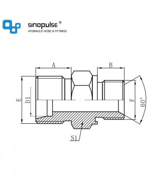 1DB-WD - метрическая наружная резьба 24°HT × BSP с герметичным уплотнением 1DB-WD - метрическая наружная резьба 24°HT × BSP с герметичным уплотнением