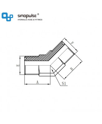 1F4 - ORFS Male O-Ring (колена 45°) 1F4 - ORFS Male O-Ring (колена 45°)