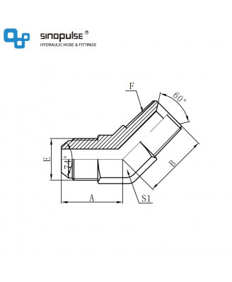 1JT4 - JIC наружная резьба, конус 74° × BSPT наружная резьба (колена 45°) 1JT4 - JIC наружная резьба, конус 74° × BSPT наружная резьба (колена 45°)