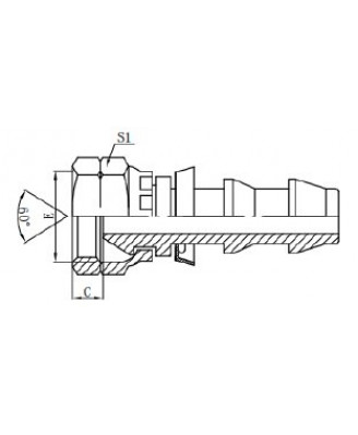 22611-PO BSP FEMALE 60° КОНУС SAET БЕЗРАСПОРНЫЙ ФИТИНГ 22611-PO