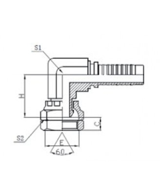 22691K BSP внутренняя 60° конус двойной шестигранник -22691K 22691K BSP внутренняя 60° конус двойной шестигранник -22691K
