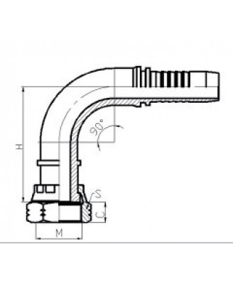 24291 90° гнездо плоское SAE J516 - 24291