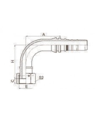 24293W 90° ORFS ВНУТРЕННЯЯ ПЛОСКАЯ СЕДЛОВАЯ РЕЗЬБА ISO12151-1-SAEJ516 -24293W
