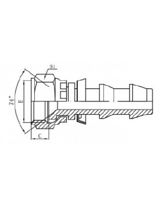 26711-PO JIC МАТЕРИАЛ С КОНУСОМ 74° БЕЗРАСПОРНЫЙ ФИТИНГ 26711-PO
