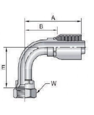 26791F-M FEMALE JIC 37° FLARESWIVEL 90° ELBOW MEDIUM DROP