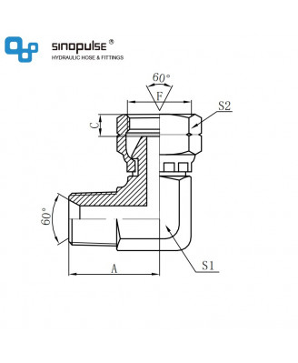 2TB9 - BSPT наружная резьба × BSP внутренняя резьба конус 60° (колена 90°) 2TB9 - BSPT наружная резьба × BSP внутренняя резьба конус 60° (колена 90°)