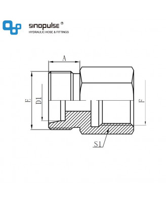 5 см - метрическая наружная резьба 24°LT × метрическая внутренняя резьба 5 см - метрическая наружная резьба 24°LT × метрическая внутренняя резьба
