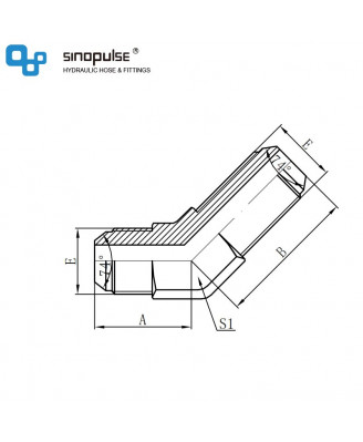 6J4 - 45°JIC наружная часть, конус 74°, переборка