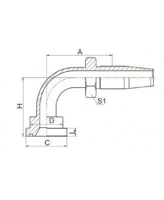 87698D-R5 90° SAE ФЛАНЕЦ 6000PSI МНОГОРАЗОВЫЙ ФИТИНГ 87698D -R5
